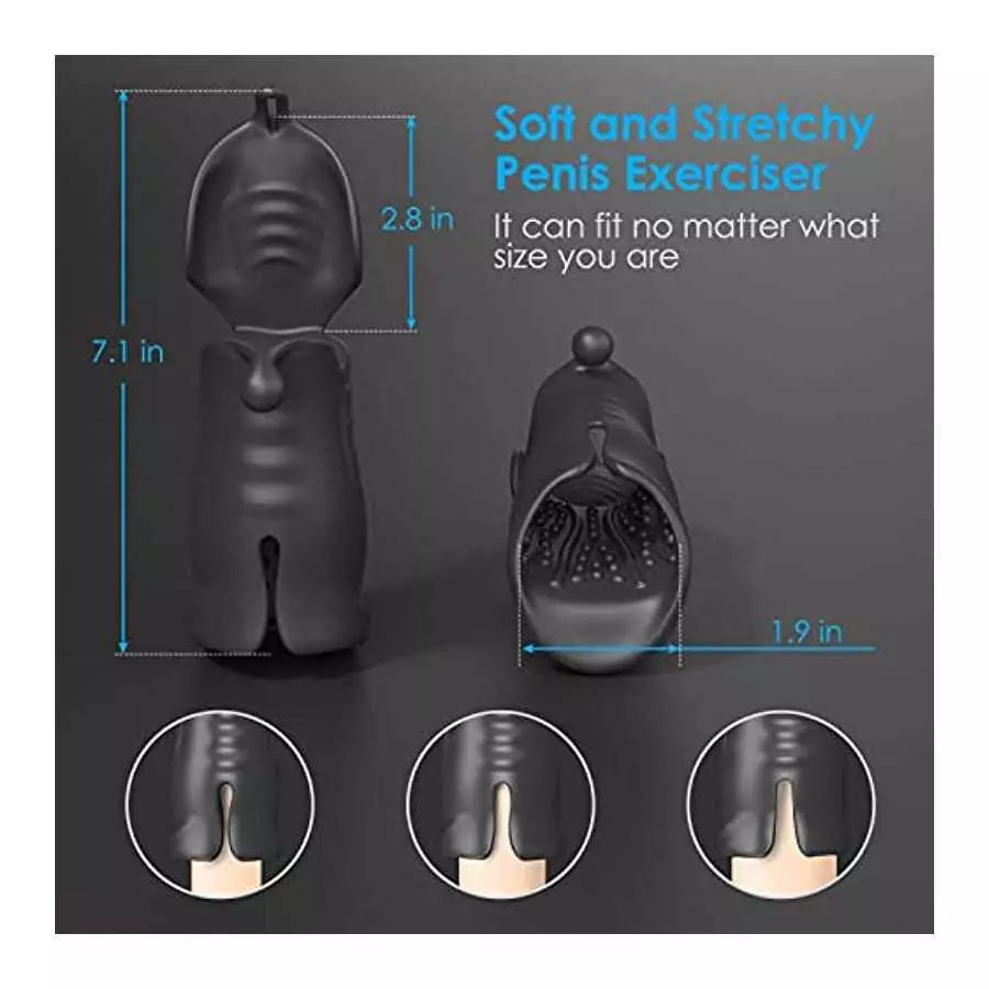Automatic Male Masturbator Toys Dual Motor Vibration Penis Exerciser with 10 Vibration Modes for Testis Penis Glans Stimulation