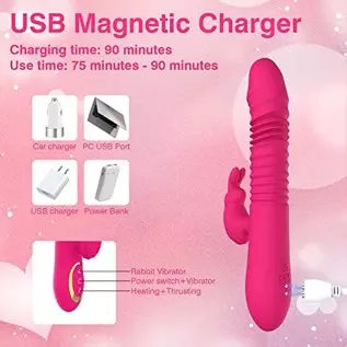 Thrusting Rabbit Pussy Anal Dildo Vibrator Adult Sex Toys with 20 Vibrating Modes for Women Clitoris Vagina Nipple Stimulator Ma Thrusting Rabbit Pussy Anal Dildo Vibrator Adult Sex Toys with 20 Vibrating Modes for Women Clitoris Vagina Nipple Stimulator Ma