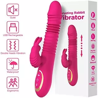 Thrusting Rabbit Pussy Anal Dildo Vibrator Adult Sex Toys with 20 Vibrating Modes for Women Clitoris Vagina Nipple Stimulator Ma Thrusting Rabbit Pussy Anal Dildo Vibrator Adult Sex Toys with 20 Vibrating Modes for Women Clitoris Vagina Nipple Stimulator Ma