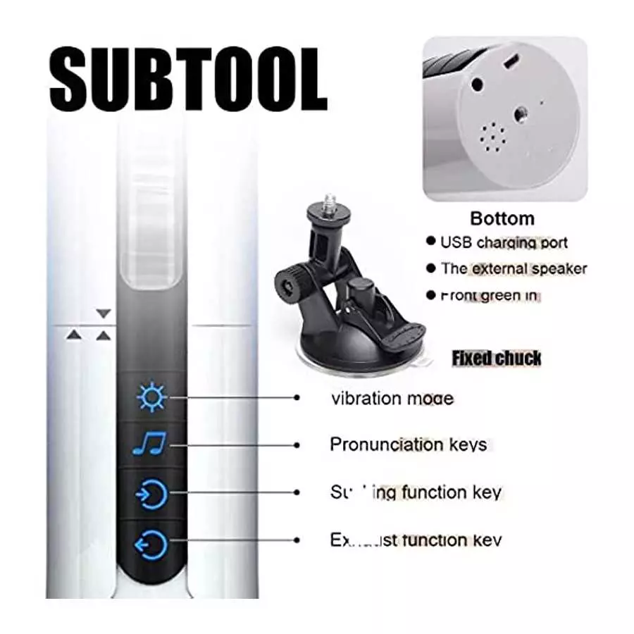 Automatic Male Masturbators Cup with 10 Thrusting & Rotating Vibrations for Men, Suction Base Adult with Silicone Hands Free Mal