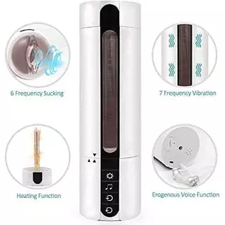 Automatic Male Masturbators Cup with 10 Thrusting & Rotating Vibrations for Men, Suction Base Adult with Silicone Hands Free Mal