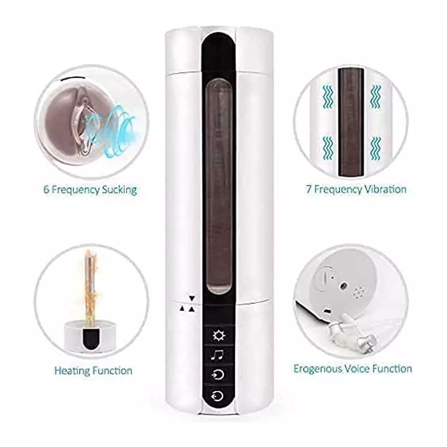 Automatic Male Masturbators Cup with 10 Thrusting & Rotating Vibrations for Men, Suction Base Adult with Silicone Hands Free Mal