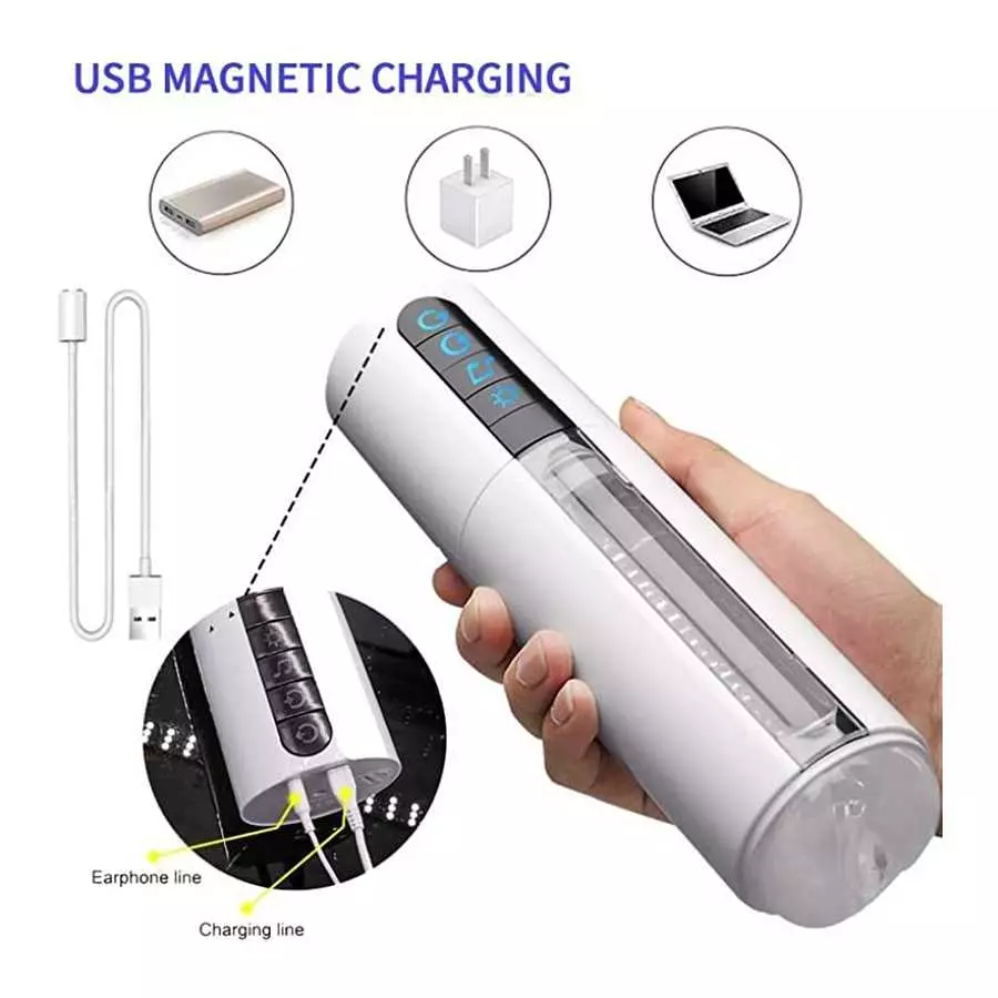 Automatic Male Masturbators Cup with 10 Thrusting & Rotating Vibrations for Men, Suction Base Adult with Silicone Hands Free Mal