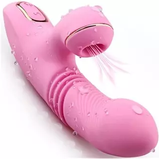 G-Spot Vibrator and Sucking Female Dildo Thrusting Sex Toy with 10 Frequency Vibration + 10-Frequency Mode, Anal Vibrating Adult