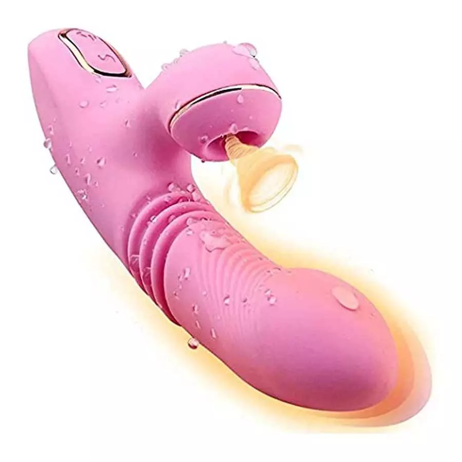 G-Spot Vibrator and Sucking Female Dildo Thrusting Sex Toy with 10 Frequency Vibration + 10-Frequency Mode, Anal Vibrating Adult