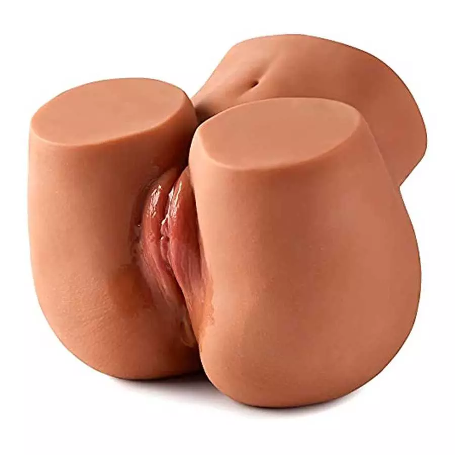 Brown Pocket Pussy for Men Masturbation, Man Sex Toys Male Masturbator Realistic Sex Doll with Strong Suction 3D Lifelike Vagina
