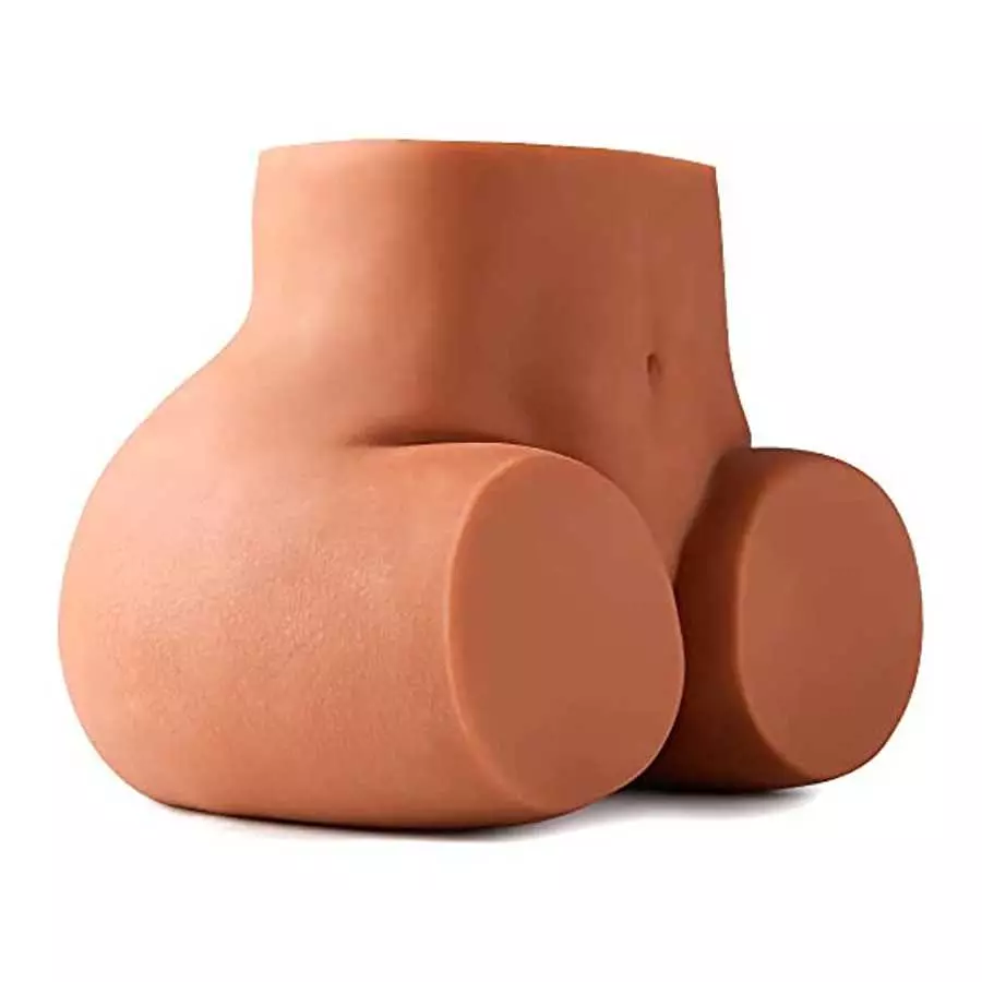 Brown Pocket Pussy for Men Masturbation, Man Sex Toys Male Masturbator Realistic Sex Doll with Strong Suction 3D Lifelike Vagina