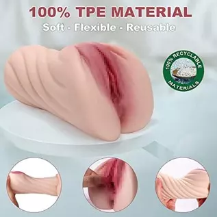 Lifelike Pocket Pussy Male Masturbator for Men with 3D Realistic Vagina and Tight Anal, Male Stroker for Men Masturbation with D