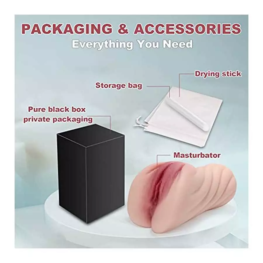 Lifelike Pocket Pussy Male Masturbator for Men with 3D Realistic Vagina and Tight Anal, Male Stroker for Men Masturbation with D