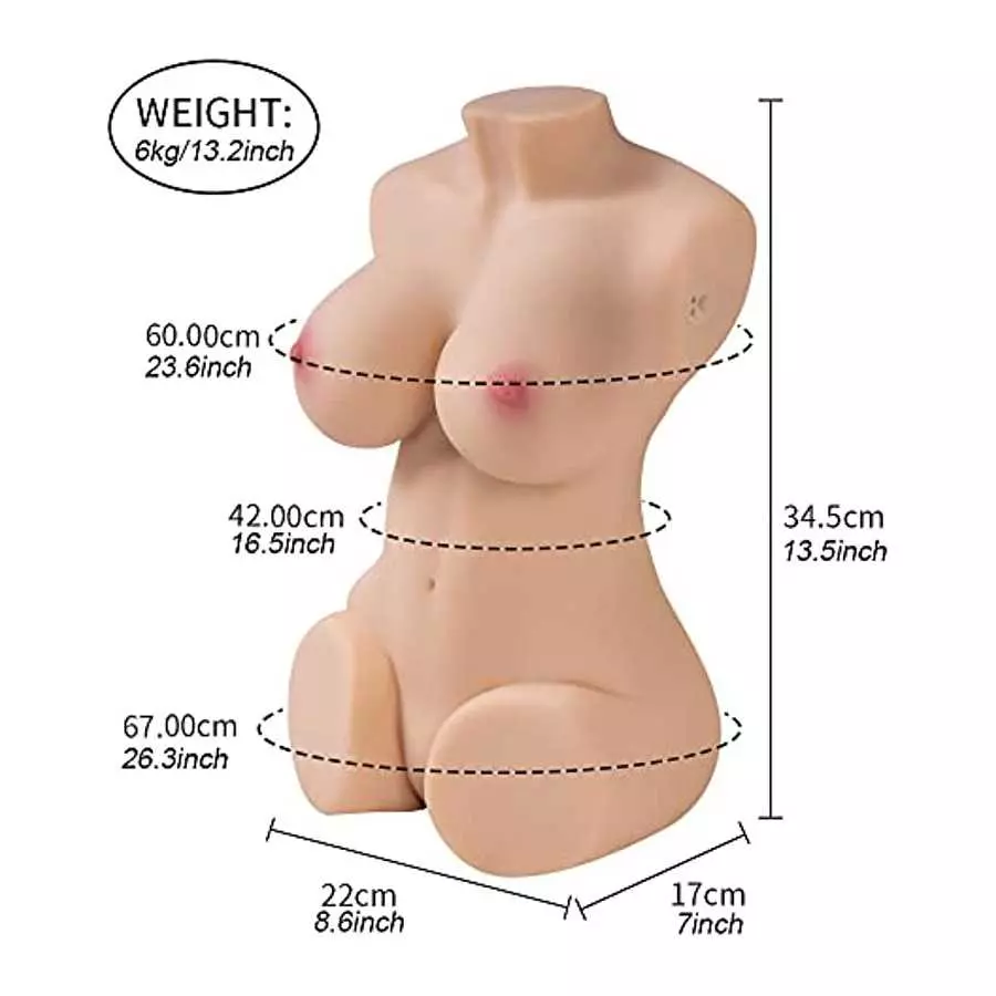 13.2LB BBW Stroker Sucting Vibrating Female Torso Sex Doll Ass Vagina Boobs Sex Toy for Men Male Masturbator Lifelike Pocket Pus