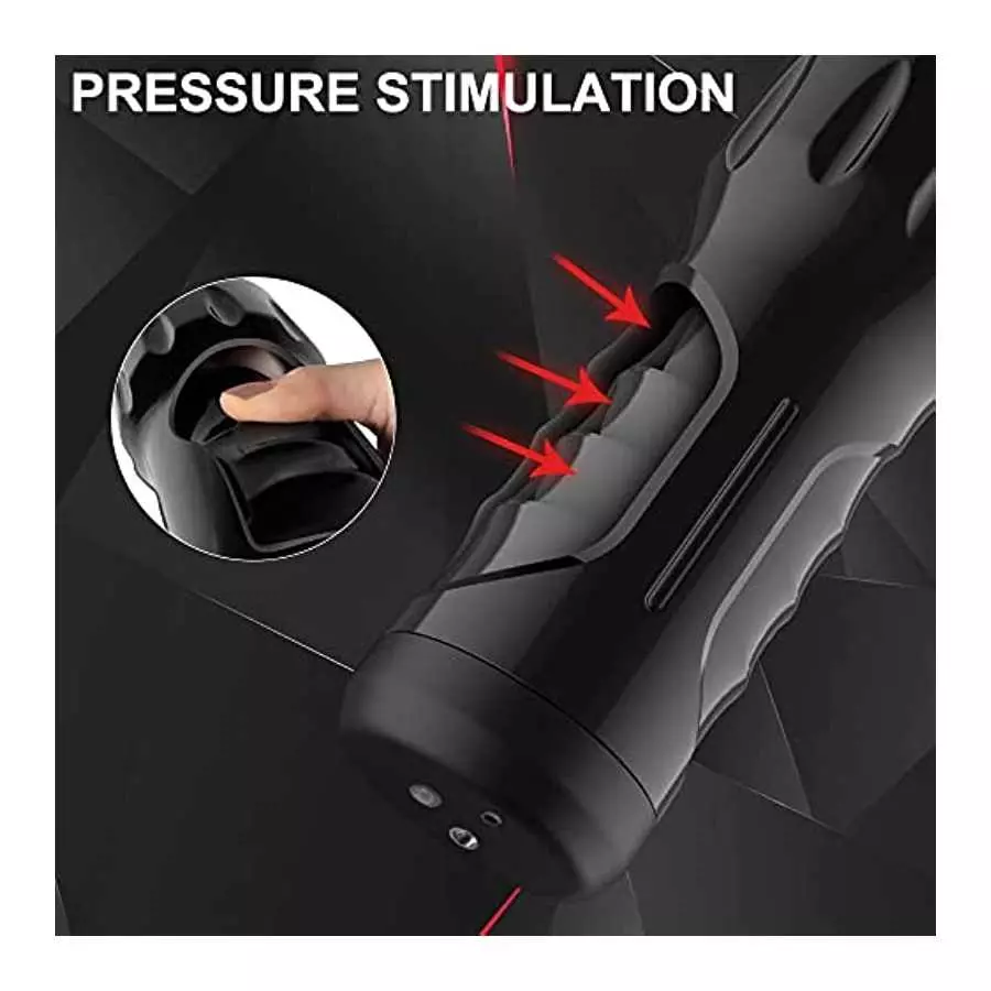 Male Masturbator Cup with 7 Inches Deepth Pocket Pussy,Men Masturbation Blowjob Toy with 10 Powerful Vibrations，Hands-Free Pocke