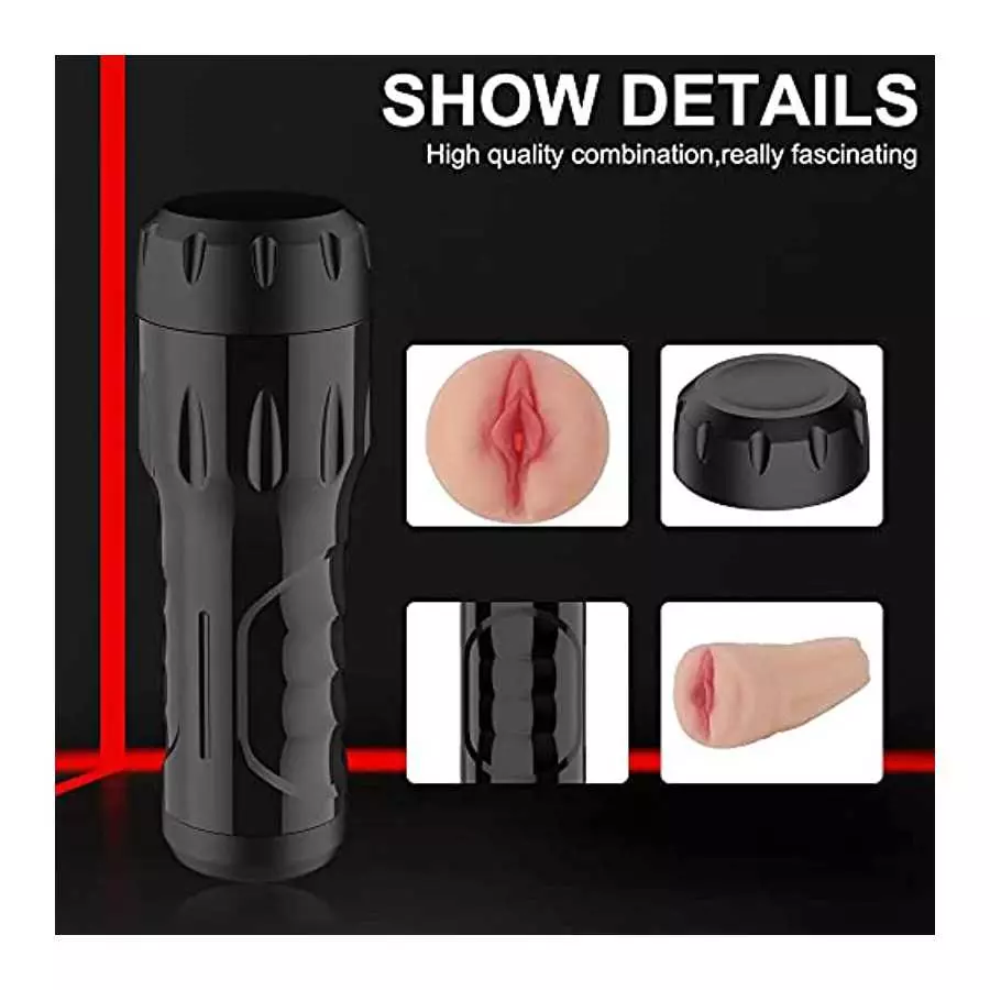 Male Masturbator Cup with 7 Inches Deepth Pocket Pussy,Men Masturbation Blowjob Toy with 10 Powerful Vibrations，Hands-Free Pocke