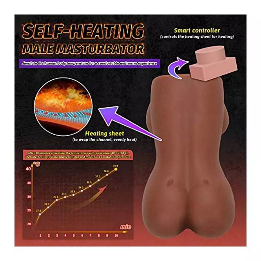 JNX Male Masturbators Automatic Heating Electric Pocket Pussy with 7 Vibration Modes Built in Vibrator Toys for Men's Sex Adult