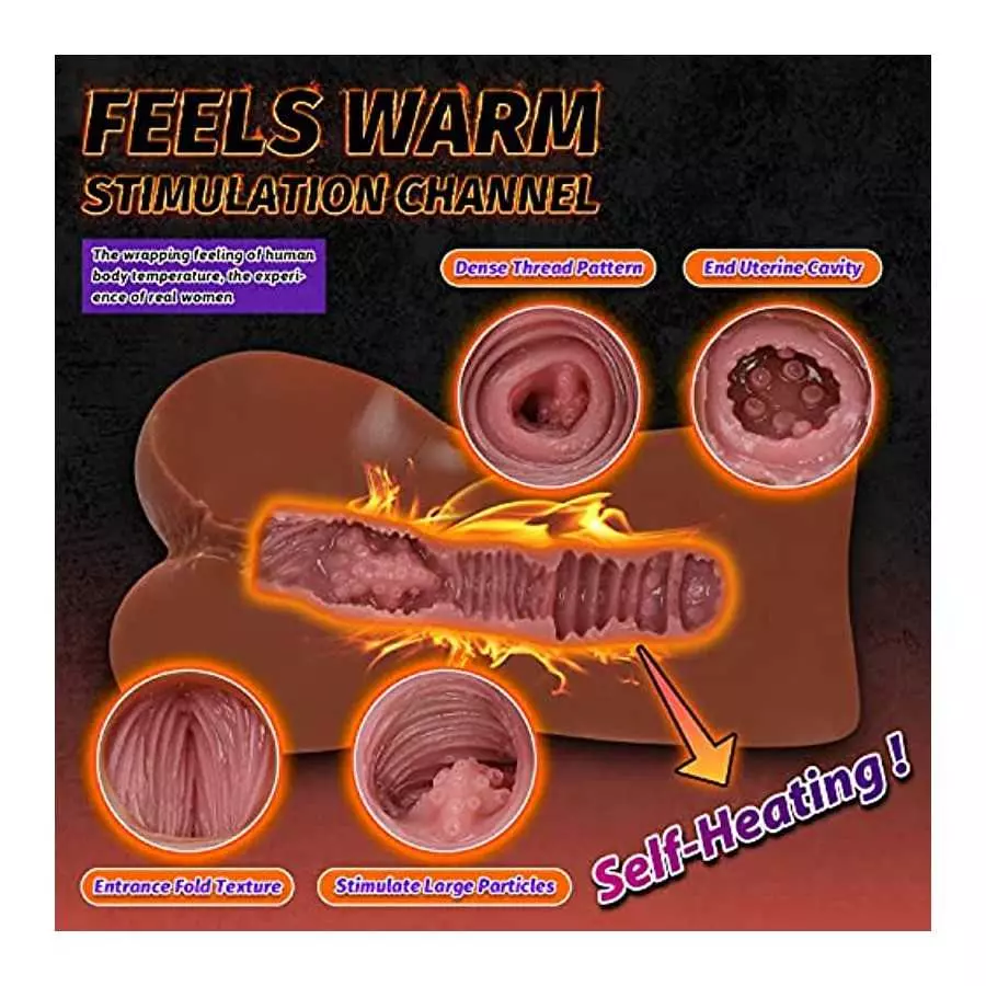 JNX Male Masturbators Automatic Heating Electric Pocket Pussy with 7 Vibration Modes Built in Vibrator Toys for Men's Sex Adult