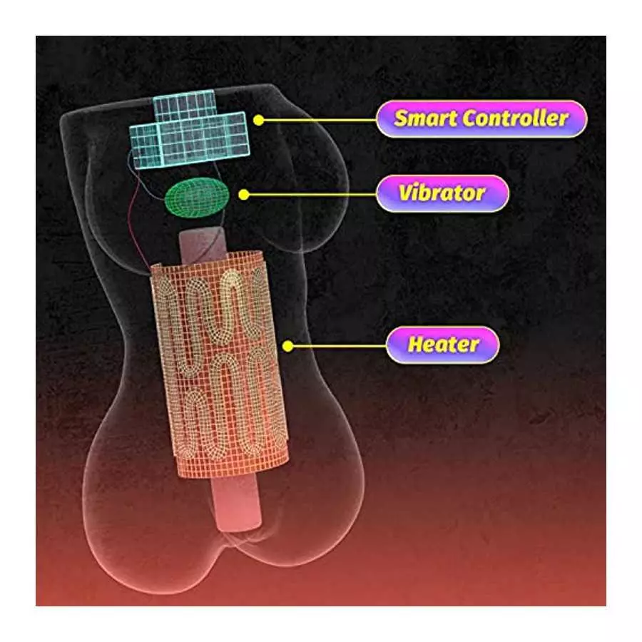 JNX Male Masturbators Automatic Heating Electric Pocket Pussy with 7 Vibration Modes Built in Vibrator Toys for Men's Sex Adult