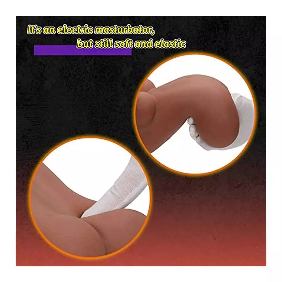 JNX Male Masturbators Automatic Heating Electric Pocket Pussy with 7 Vibration Modes Built in Vibrator Toys for Men's Sex Adult