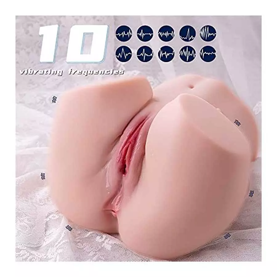 7.9lb 10 Frequency Vibrating Big Butt Male Masturbators Realistic Vagina Ass Sex Toy for Men Rechargeable Stroker Sex Doll Lifel