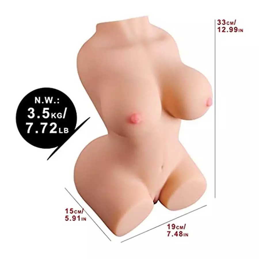 8 LB Sex Doll Male Masturbator Toy with Realistic Boobs & Pussy Ass Stroker, 3 in 1 Adult Love Doll Torso Male Sex Toy for Vagin