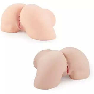 Male Masturbator Stroker Sex Toy TPE Pelvis + Fake Vagina Pussy Toy with Anal Stroker Canal, Realistic Butt Men Masturbator