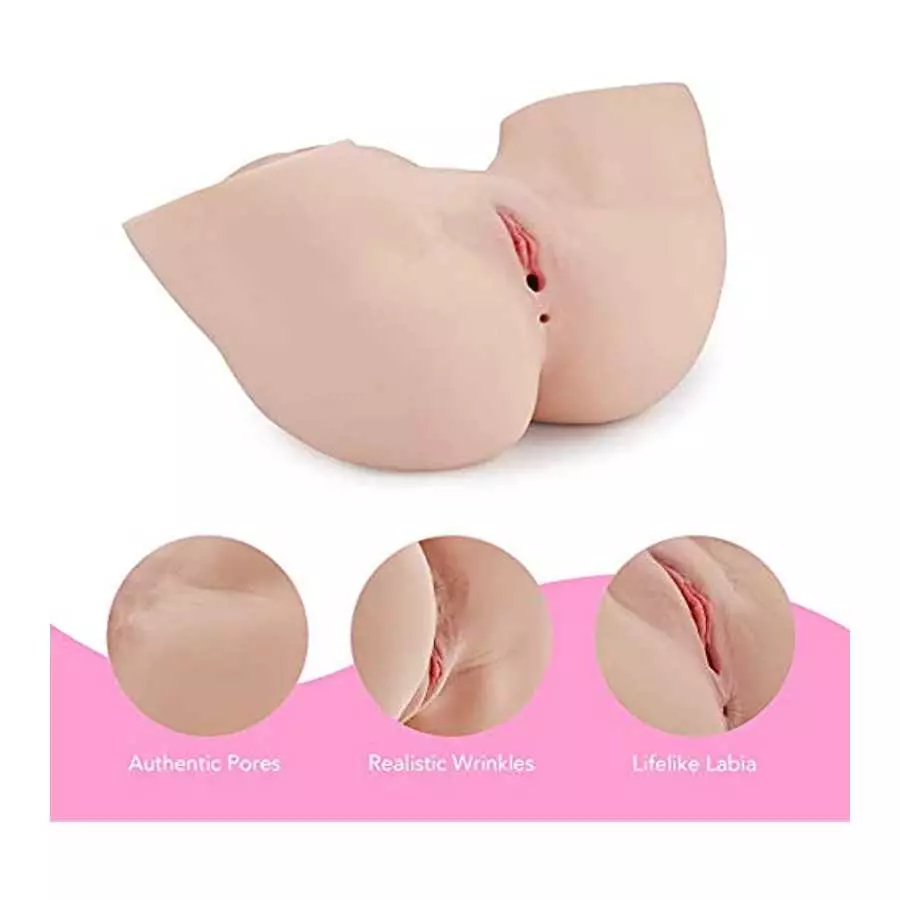 Y-NOT Male Masturbator Stroker Sex Toy TPE Pelvis + Fake Vagina Pussy Toy with Anal Stroker Canal, Realistic Butt Men Masturbato