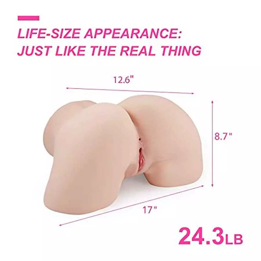 Y-NOT Male Masturbator Stroker Sex Toy TPE Pelvis + Fake Vagina Pussy Toy with Anal Stroker Canal, Realistic Butt Men Masturbato