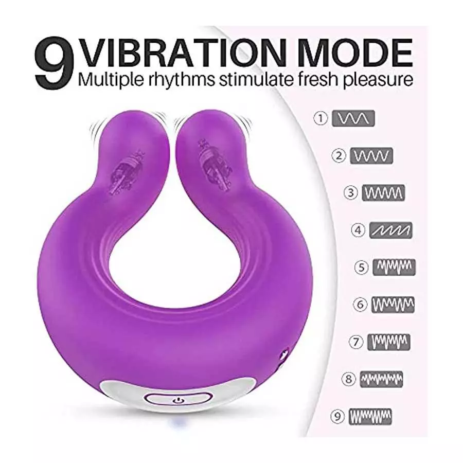 Vibrating Cock Ring Male Stamina Trainer, 9 Vibration Modes Sex Toys for Men, Clitoral Stimulator Dual Motor Penis Trainer Adult