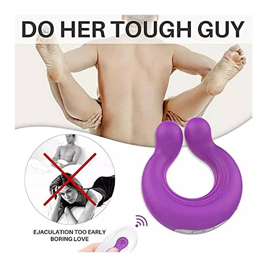 Vibrating Cock Ring Male Stamina Trainer, 9 Vibration Modes Sex Toys for Men, Clitoral Stimulator Dual Motor Penis Trainer Adult