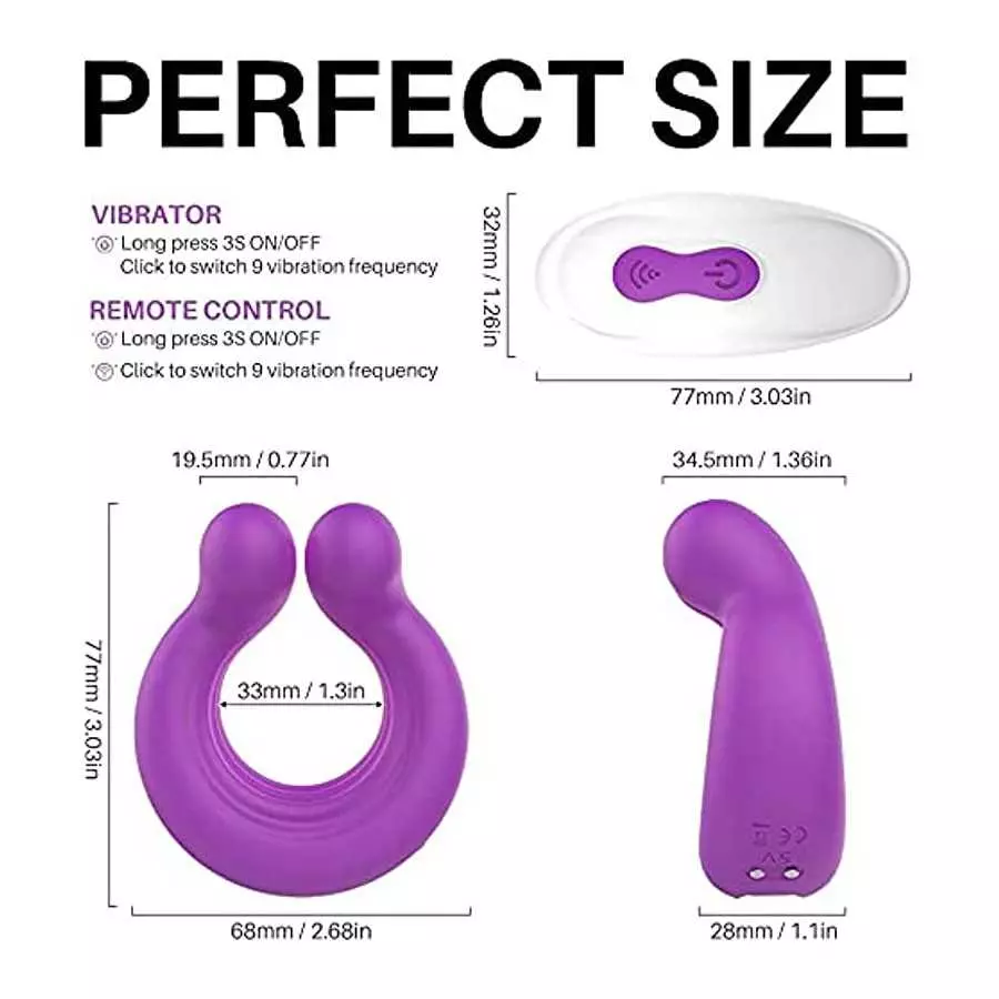 Vibrating Cock Ring Male Stamina Trainer, 9 Vibration Modes Sex Toys for Men, Clitoral Stimulator Dual Motor Penis Trainer Adult