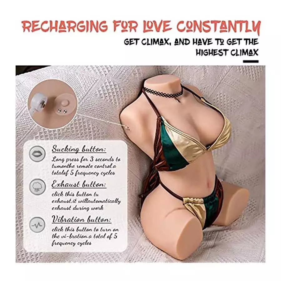 15.14LB BBW Love Doll Stroker Sucting Vibrating Female Torso Sex Doll Ass Vagina Boobs Sex Toy for Men Male Masturbator Lifelike