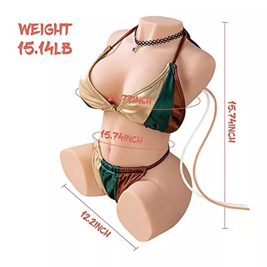 15.14LB BBW Love Doll Stroker Sucting Vibrating Female Torso Sex Doll Ass Vagina Boobs Sex Toy for Men Male Masturbator Lifelike