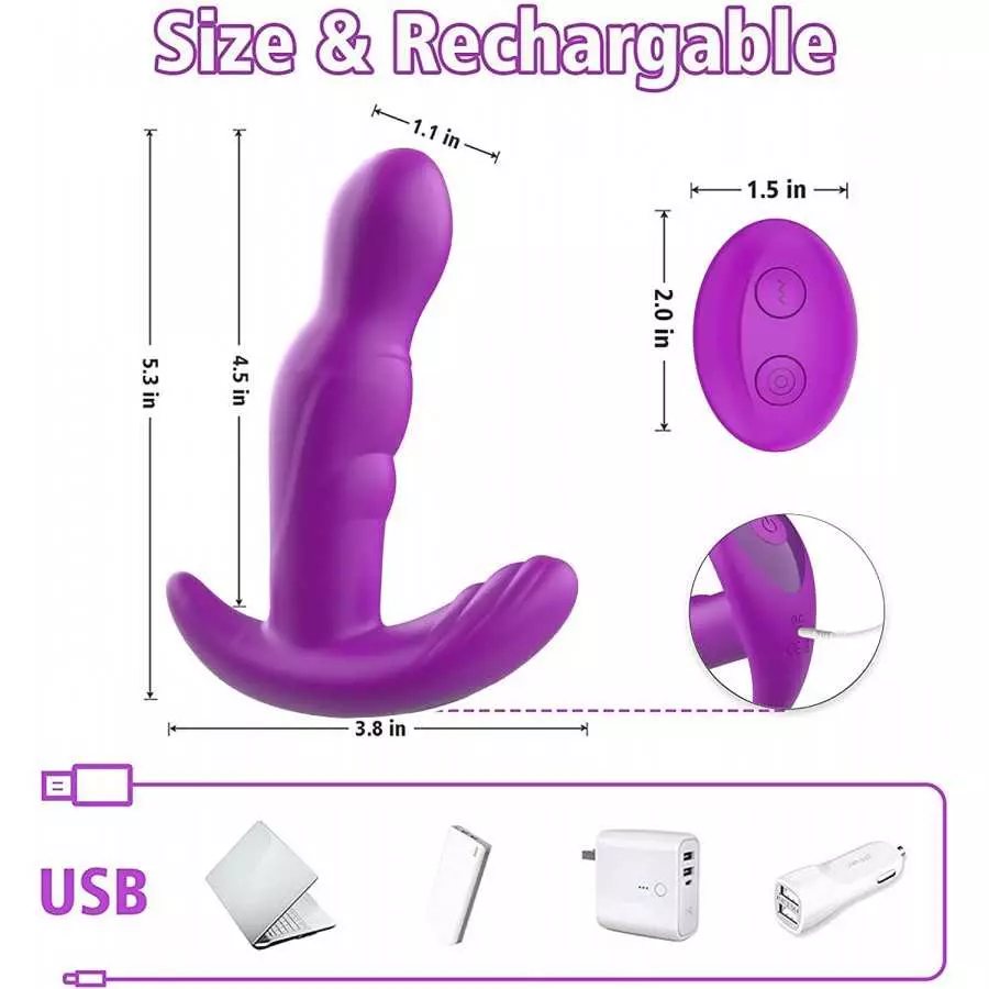 360° Rotating Anal Vibrator Prostate Massager, Anal Butt Plug with Ergonomic Design and 30 Powerful Stimulation Patterns for Beg