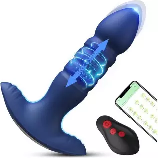 Anal Plug Vibrator with App Control Sex Toy for Men Women - Prostate Massager with 7 Thrusting & Vibrating Modes Adult Sex Toys 