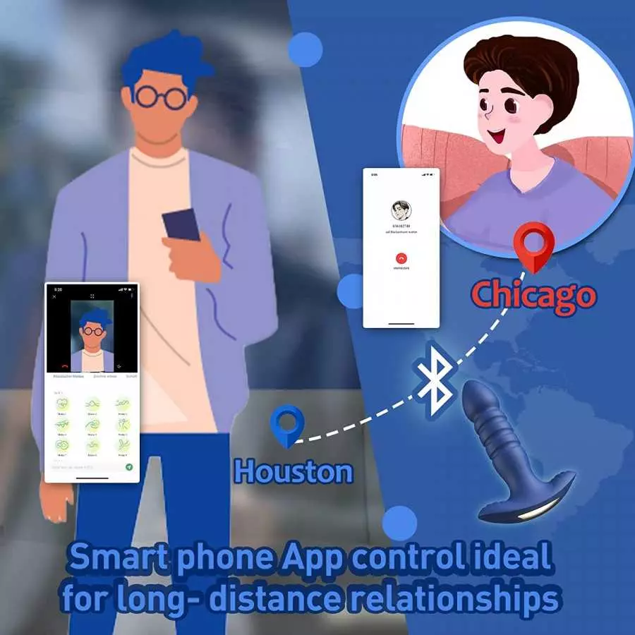 Anal Plug Vibrator with App Control Sex Toy for Men Women - Prostate Massager with 7 Thrusting & Vibrating Modes Adult Sex Toys 