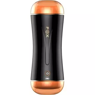 SOIMISS Double- Head Automatic Male Masturbator Masturbation Cups Realistic Male Interactive Voice Male Stroker Toy (Black)