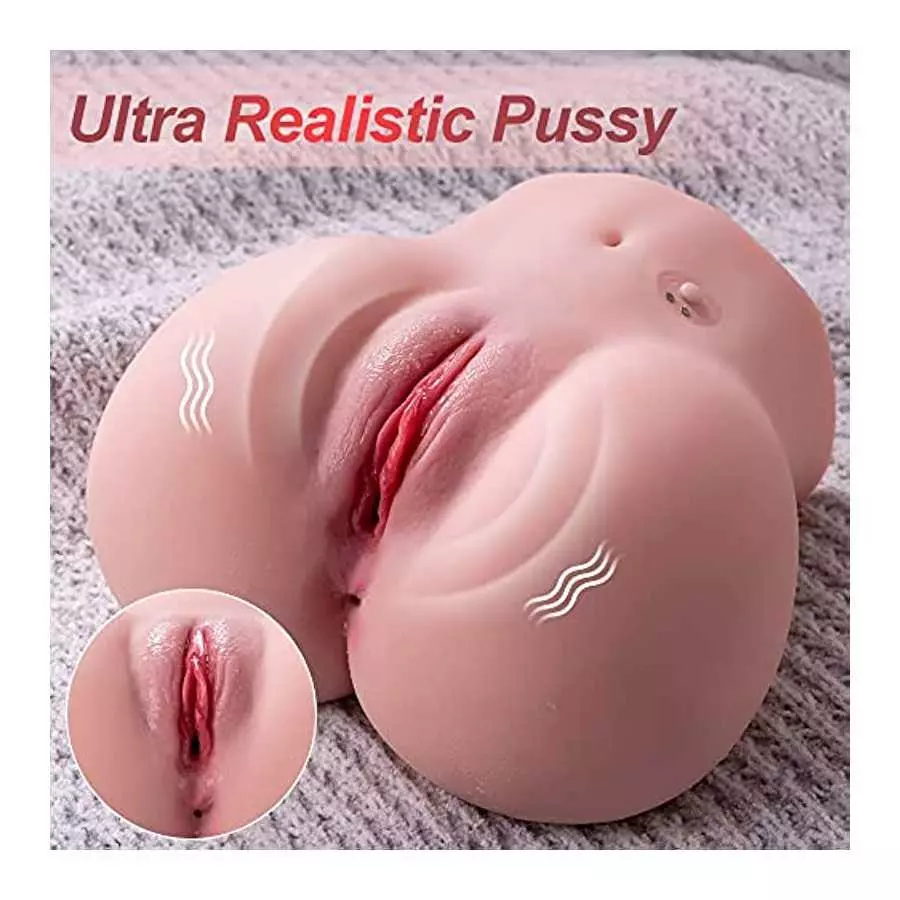 2.3KG Pussy Ass Male masturbator with Virgin Tight Labia, 3 Speed 7 Frequency Vibration Magnetic Charging 3D Channel Suitable fo