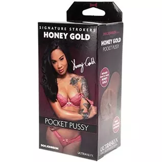 Doc Johnson Signature Strokers - Honey Gold - Ultraskyn Pocket Pussy, Caramel