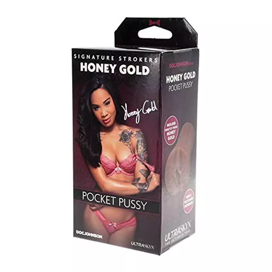 Doc Johnson Signature Strokers - Honey Gold - Ultraskyn Pocket Pussy, Caramel