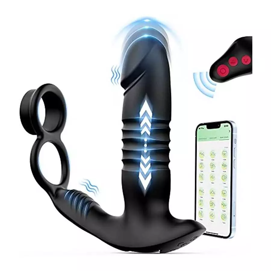 Adult Male Sex Toys for Men's Sex – Anal Sex Toys Prostate Massager with Dual Cock Ring Anal Plug, App & Remote Control Butt Plu Adult Male Sex Toys for Men's Sex – Anal Sex Toys Prostate Massager with Dual Cock Ring Anal Plug, App & Remote Control Butt Plu