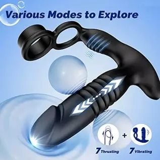 Adult Male Sex Toys for Men's Sex – Anal Sex Toys Prostate Massager with Dual Cock Ring Anal Plug, App & Remote Control Butt Plu Adult Male Sex Toys for Men's Sex – Anal Sex Toys Prostate Massager with Dual Cock Ring Anal Plug, App & Remote Control Butt Plu