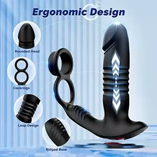 Adult Male Sex Toys for Men's Sex – Anal Sex Toys Prostate Massager with Dual Cock Ring Anal Plug, App & Remote Control Butt Plu Adult Male Sex Toys for Men's Sex – Anal Sex Toys Prostate Massager with Dual Cock Ring Anal Plug, App & Remote Control Butt Plu