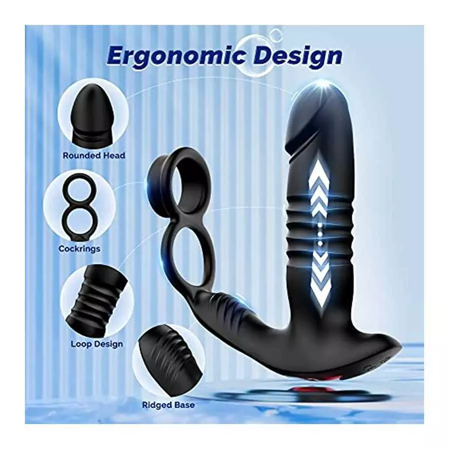 Adult Male Sex Toys for Men's Sex – Anal Sex Toys Prostate Massager with Dual Cock Ring Anal Plug, App & Remote Control Butt Plu