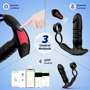 Adult Male Sex Toys for Men's Sex – Anal Sex Toys Prostate Massager with Dual Cock Ring Anal Plug, App & Remote Control Butt Plu Adult Male Sex Toys for Men's Sex – Anal Sex Toys Prostate Massager with Dual Cock Ring Anal Plug, App & Remote Control Butt Plu