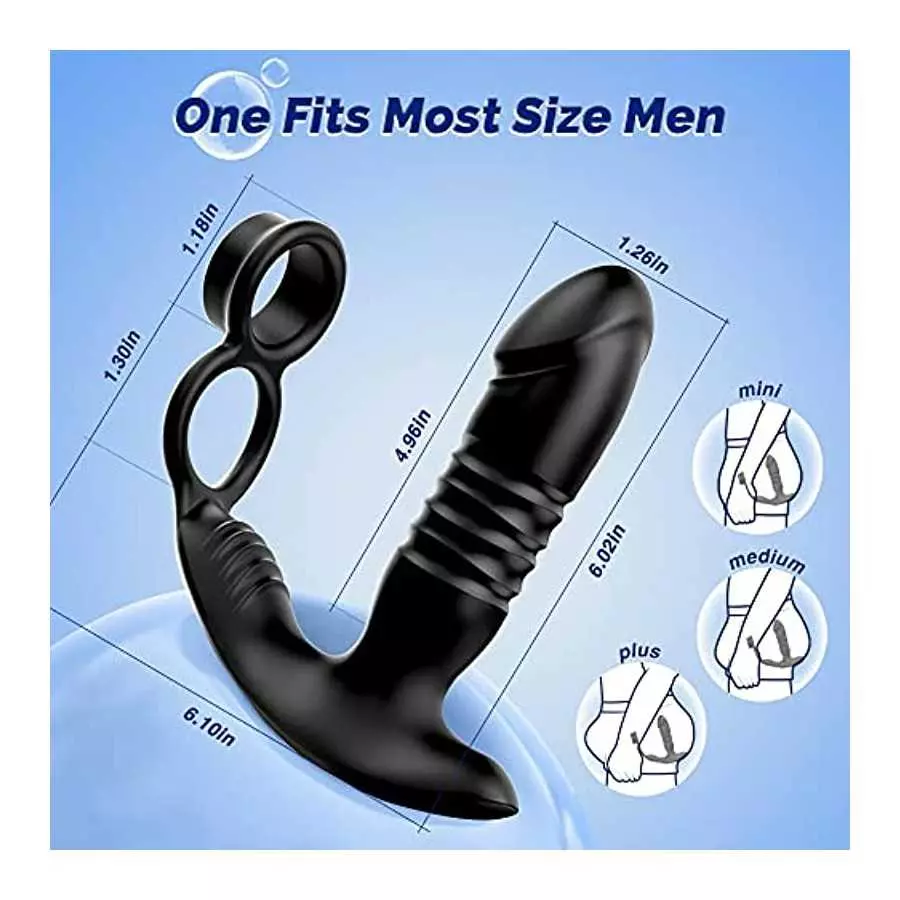 Adult Male Sex Toys for Men's Sex – Anal Sex Toys Prostate Massager with Dual Cock Ring Anal Plug, App & Remote Control Butt Plu