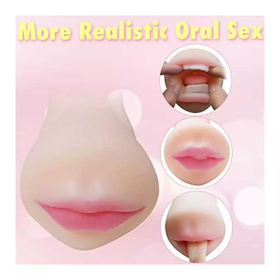 Male Masturbator Pocket Pussy Stroker, Yoaiv 3D Realistic Tight Vagina and Textured Mouth for Oral Sex, Double Stimulation Blowj