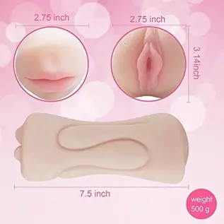 Male Masturbator Pocket Pussy Stroker, Yoaiv 3D Realistic Tight Vagina and Textured Mouth for Oral Sex, Double Stimulation Blowj Male Masturbator Pocket Pussy Stroker, Yoaiv 3D Realistic Tight Vagina and Textured Mouth for Oral Sex, Double Stimulation Blowj