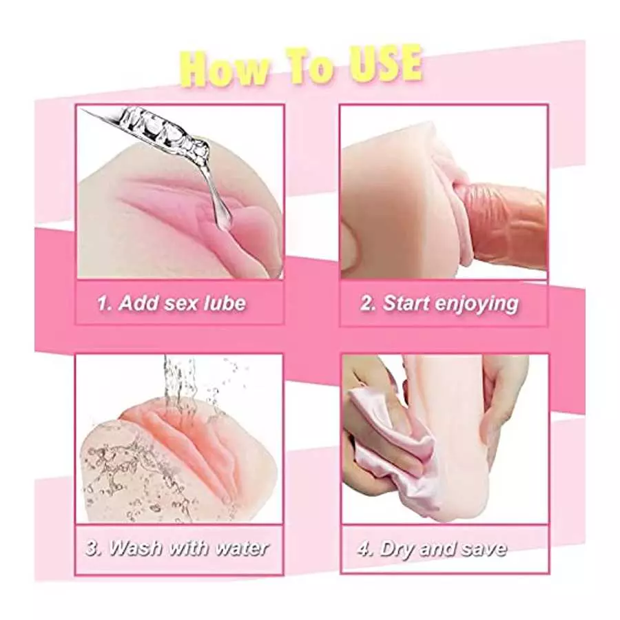 Male Masturbator Pocket Pussy Stroker, Yoaiv 3D Realistic Tight Vagina and Textured Mouth for Oral Sex, Double Stimulation Blowj