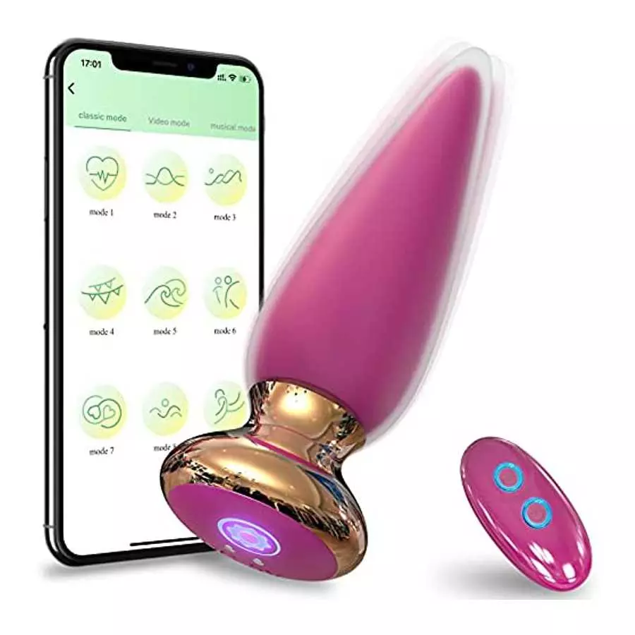 App & Remote Control Anal Butt Vibrator Prostate Massager, 9 Classic Vibrating Modes G-Spot Vibrator Rechargeable APP Control An
