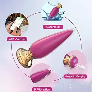 App & Remote Control Anal Butt Vibrator Prostate Massager, 9 Classic Vibrating Modes G-Spot Vibrator Rechargeable APP Control An