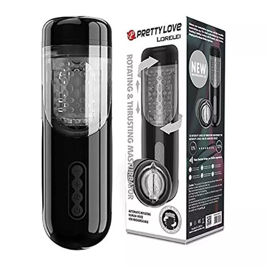 Pretty Love Lorelei Rotating & Thrusting Masturbator - Black