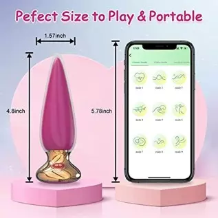 App & Remote Control Anal Butt Vibrator Prostate Massager, 9 Classic Vibrating Modes G-Spot Vibrator Rechargeable APP Control An